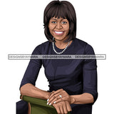 Michelle Obama African American Leader Proud Roots .SVG Clipart Vector Cutting Files