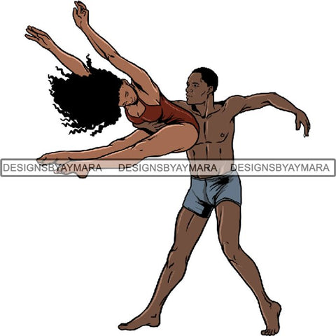 Afro Black Ballerina Woman Ballet Dancer .PNG Print File Not For Cutting