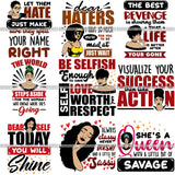 Bundle 9 Afro Boss Lady Lord Life Quotes SVG Files For Cutting and More