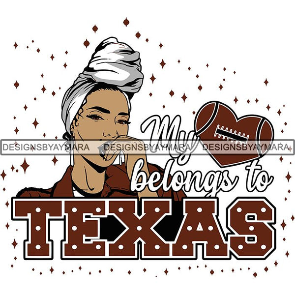 Texas Collage Football Melanin SVG Cutting Files For Silhouette Cricut and More