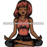 Afro Lola Meditating Yoga Relaxing .SVG Cutting Files For Silhouette Cricut and More!