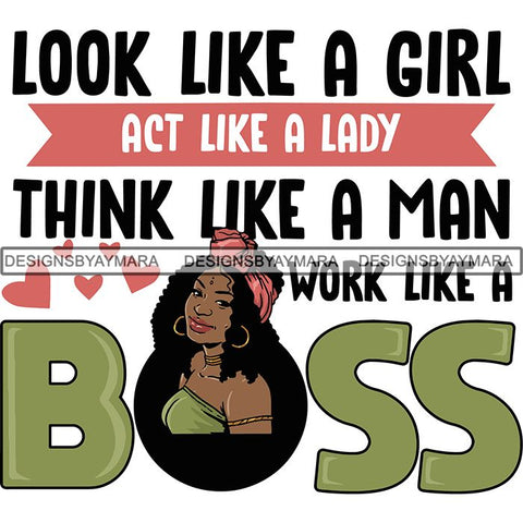 Boss Lady Afro Melanin Successful Black Woman Quotes SVG Cutting Files For Silhouette Cricut and More