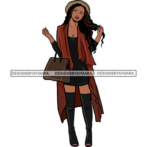 Fashion Diva Glamour Afro Woman Classy Sexy Lady SVG PNG JPG Vector Files For Cutting and More
