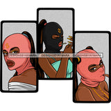 Prissy Thuggish Gangster Gansta Badass Powerful Woman Ski Mask Melanin Nubian Hustler Ghetto Street Girl PNG JPG Cutting Files For Silhouette and Cricut and More!