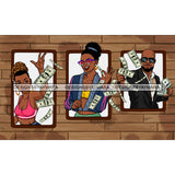 Hustler Hustling Woman Throwing Cash 100 Dollar Bill Gangster Gansta Badass Powerful Woman Money Stack Best Friends Wall Frame PNG JPG Cutting Files For Silhouette and Cricut and More!