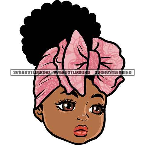 Cute African Baby Girl Face African American Baby Girls Hade Smile Face Puffy Hairstyle Vector White Background Happy Life  SVG JPG PNG Vector Clipart Cricut Silhouette Cut Cutting