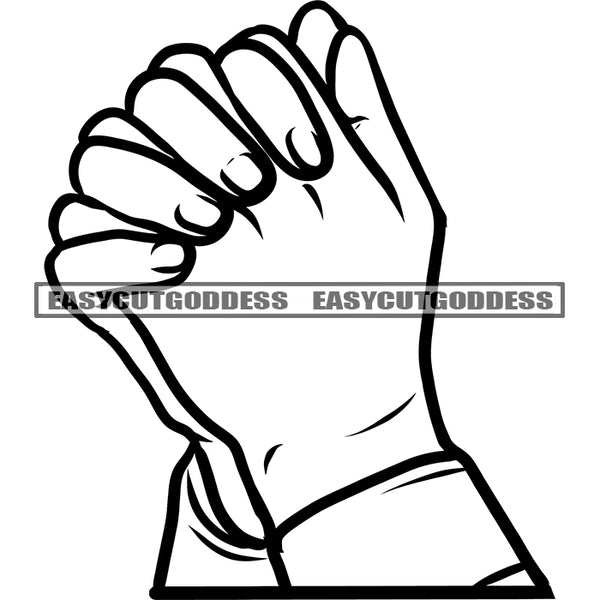 Afro Man Hand Hard Praying Black And White Color Artwork African American Man Hand Power Of Hero Hand Vector SVG JPG PNG Vector Clipart Cricut Silhouette Cut Cutting