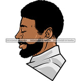 Afro Black Man African American Man Side Face Close Eyes Color Design Element Curly Hairstyle Thinking Shock Person Man Side Look SVG JPG PNG Vector Clipart Cricut Silhouette Cut Cutting