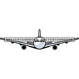 Airplane Flight Line Icon Concept Black And White Artwork Design Element White Background Airplane Wings SVG JPG PNG Vector Clipart Cricut Silhouette Cut Cutting