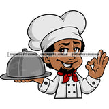 Chef Smile Face Ok Hand Sign Design Element Cooking Kitchen Master Chef Happy Face White Background SVG JPG PNG Vector Clipart Cricut Silhouette Cut Cutting