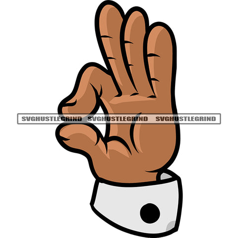 Ok Hand Sign Color Design Element Cooking Kitchen Master Chef White Background Artwork SVG JPG PNG Vector Clipart Cricut Silhouette Cut Cutting