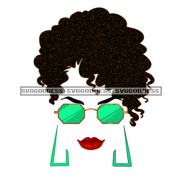 Silhouette Of Black Woman In Green Sunglasses JPG PNG  Clipart Cricut Silhouette Cut Cutting