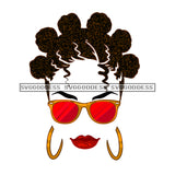Silhouette Of Black Woman In Gold And Red Sunglasses JPG PNG  Clipart Cricut Silhouette Cut Cutting