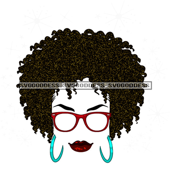 Silhouette Of Black Woman Afro Twist In  Red Glasses JPG PNG  Clipart Cricut Silhouette Cut Cutting