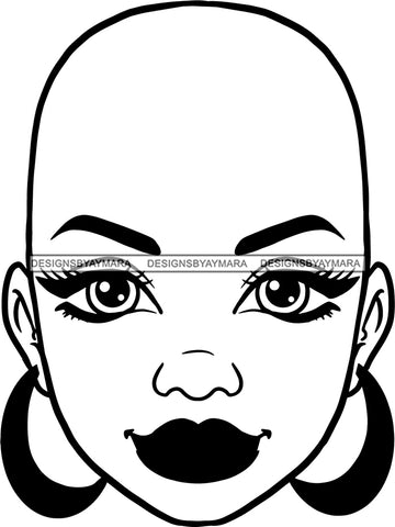 Afro Woman Bald Hairstyle Black Girl Magic Melanin Popping Hipster Girls SVG JPG PNG Layered Cutting Files For Silhouette Cricut and More