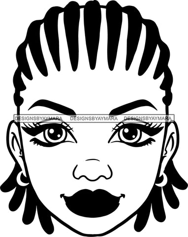 Afro Woman Braids Hairstyle Black Girl Magic Melanin Popping Hipster Girls SVG JPG PNG Layered Cutting Files For Silhouette Cricut and More