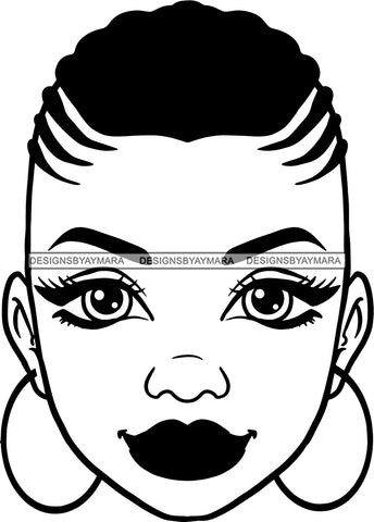 Afro Woman Mohawk Braids Hairstyle Black Girl Magic Melanin Popping Hipster Girls SVG JPG PNG Layered Cutting Files For Silhouette Cricut and More