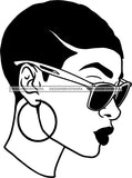 Afro Woman Short Hairstyle Wearing Glasses Black Girl Magic Melanin Popping Hipster Girls SVG JPG PNG Layered Cutting Files For Silhouette Cricut and More