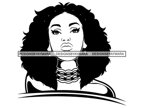 Afro Beautiful Black Woman SVG African American Ethnicity Afro Puffy Hairstyle Beauty Salon Queen Diva Classy Lady  .SVG .EPS .PNG Vector Clipart Digital Cricut Circuit Cut Cutting