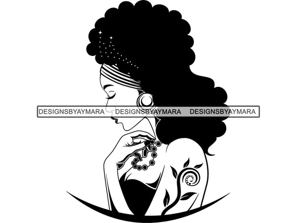 Afro Beautiful Black Woman SVG African American Ethnicity Afro Puffy Hairstyle Beauty Salon Queen Diva Classy Lady  .SVG .EPS .PNG Vector Clipart Digital Cricut Circuit Cut Cutting