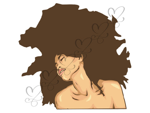 Afro Beautiful Black Woman SVG African American Ethnicity Afro Puffy Hairstyle Beauty Salon Queen Diva Classy Lady  Beautiful People Beauty Salon Princess