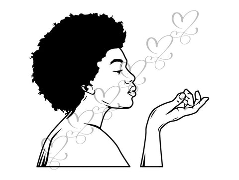 Afro Woman SVG Cut Files For Silhouettes and Cricut