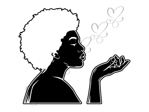 Afro Beautiful Black Woman SVG African American Ethnicity Afro Puffy Hairstyle Beauty Salon Queen Diva Classy Lady  Beautiful People Beauty Salon Princess