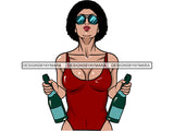 Afro Woman SVG Drinking Wine Alcohol African American Ethnicity Queen Diva Classy Lady  .SVG .EPS .PNG Vector Clipart Not For Cutting