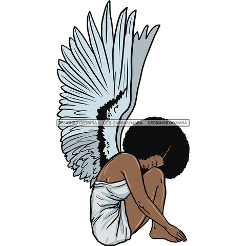 Afro Angel Black Woman SVG Cutting Files For Silhouette Cricut and More