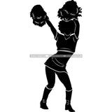 Afro Cheerleader Woman SVG Cutting Files For Silhouette Cricut and More