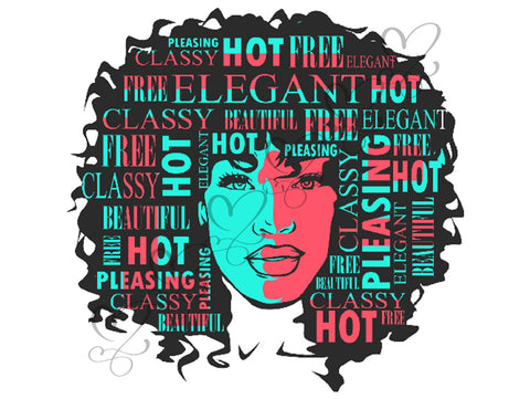 Afro Beautiful Black Woman SVG African American Ethnicity Afro Puffy Hairstyle Beauty Salon Queen Diva Classy Lady  Beautiful People Beauty Salon Princess