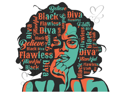 Afro Beautiful Black Woman SVG African American Ethnicity Afro Puffy Hairstyle Beauty Salon Queen Diva Classy Lady  Beautiful People Beauty Salon Princess