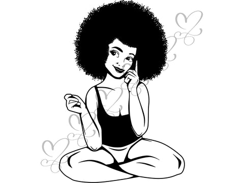 Afro Beautiful Black Woman SVG African American Ethnicity Afro Puffy Hairstyle Beauty Salon Queen Diva Classy Lady  Beautiful People Beauty Salon Princess