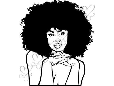 Afro Beautiful Black Woman SVG African American Ethnicity Afro Puffy Hairstyle Beauty Salon Queen Diva Classy Lady  Beautiful People Beauty Salon Princess