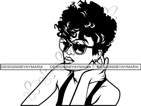 Afro Woman SVG Cut File for Silhouette and Cricut