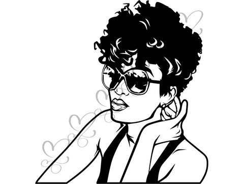 Afro Beautiful Black Woman SVG African American Ethnicity Afro Puffy Hairstyle Beauty Salon Queen Diva Classy Lady  Beautiful People Beauty Salon Princess