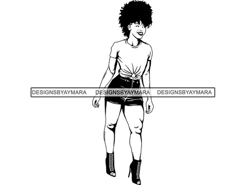 Afro Beautiful Black Woman SVG Fabulous African American Ethnicity Afro Puffy Hairstyle Beauty Salon Queen Diva Classy Lady  .SVG .EPS .PNG Vector Clipart Digital Cricut Circuit Cut Cutting