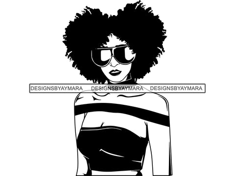 Afro Woman SVG African American Ethnicity Nubian  Afro Puffy Hairstyle Beauty Salon Queen Diva Classy Lady Princess