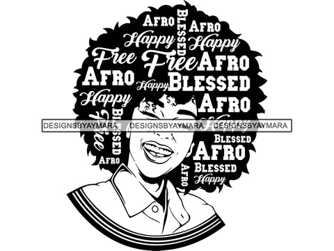 Afro Beautiful Black Woman SVG African American Ethnicity Afro Puffy Hairstyle Beauty Salon Queen Diva Classy Lady  Beautiful People Beauty Salon Princess
