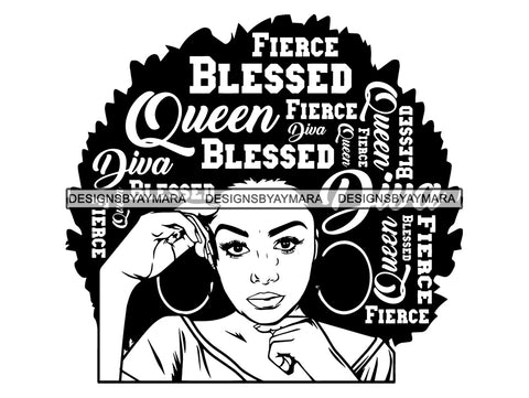 Afro Beautiful Black Woman SVG African American Ethnicity Afro Puffy Hairstyle Beauty Salon Queen Diva Classy Lady  Beautiful People Beauty Salon Princess