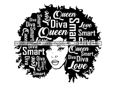 Afro Beautiful Black Woman SVG African American Ethnicity Afro Puffy Hairstyle Beauty Salon Queen Diva Classy Lady  Beautiful People Beauty Salon Princess