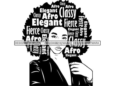 Afro Beautiful Black Woman SVG African American Ethnicity Afro Puffy Hairstyle Beauty Salon Queen Diva Classy Lady  Beautiful People Beauty Salon Princess