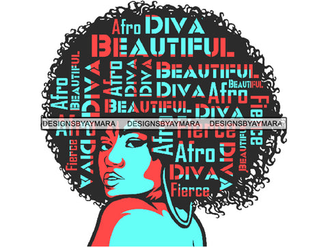Afro Beautiful Black Woman SVG African American Ethnicity Afro Puffy Hairstyle Beauty Salon Queen Diva Classy Lady  Beautiful People Beauty Salon Princess