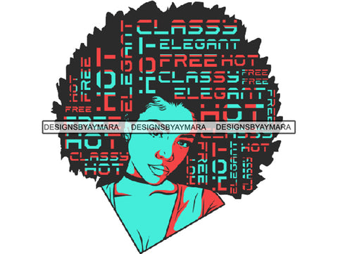 Afro Beautiful Black Woman SVG African American Ethnicity Afro Puffy Hairstyle Beauty Salon Queen Diva Classy Lady  Beautiful People Beauty Salon Princess