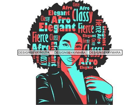 Afro Beautiful Black Woman SVG African American Ethnicity Afro Puffy Hairstyle Beauty Salon Queen Diva Classy Lady  Beautiful People Beauty Salon Princess