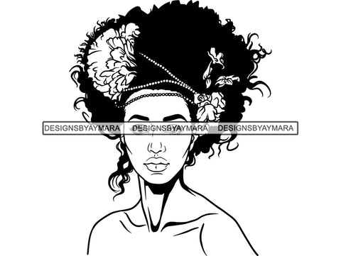 Afro Woman SVG African American Ethnicity Nubian  Afro Puffy Hairstyle Beauty Salon Queen Diva Classy Lady Princess