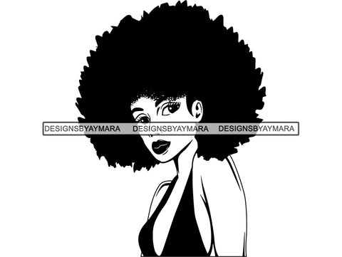 Afro Beautiful Black Woman SVG African American Ethnicity Afro Puffy Hairstyle Beauty Salon Queen Diva Classy Lady  Beautiful People Beauty Salon Princess