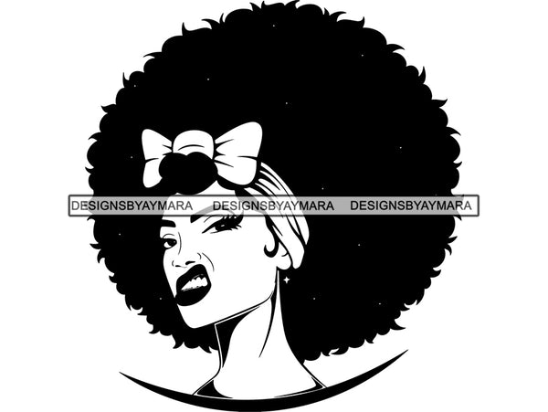 Afro Beautiful Black Woman SVG African American Ethnicity Queen Diva Classy Lady  .SVG .EPS .PNG Vector Clipart Cricut Circuit Cut Cutting
