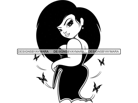 Afro Thick BBW Woman SVG African American Ethnicity Afro Puffy Hair Queen Diva Classy Lady  Beautiful Big And Bougie SVG PNG JPG EPS Vector Clipart Cricut Cutting Cut
