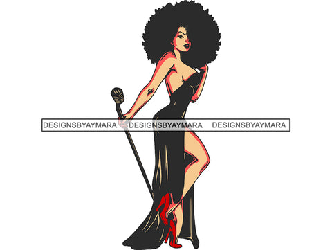 Afro Woman Goddess African American Ethnicity Queen Diva Classy Lady  .JPG .EPS .PNG Vector Clipart Not For Cutting
